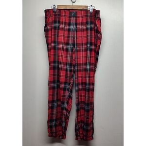 Victoria's Secret Pajama Pants Women Size XL Red Plaid Elastic Waist Holidays